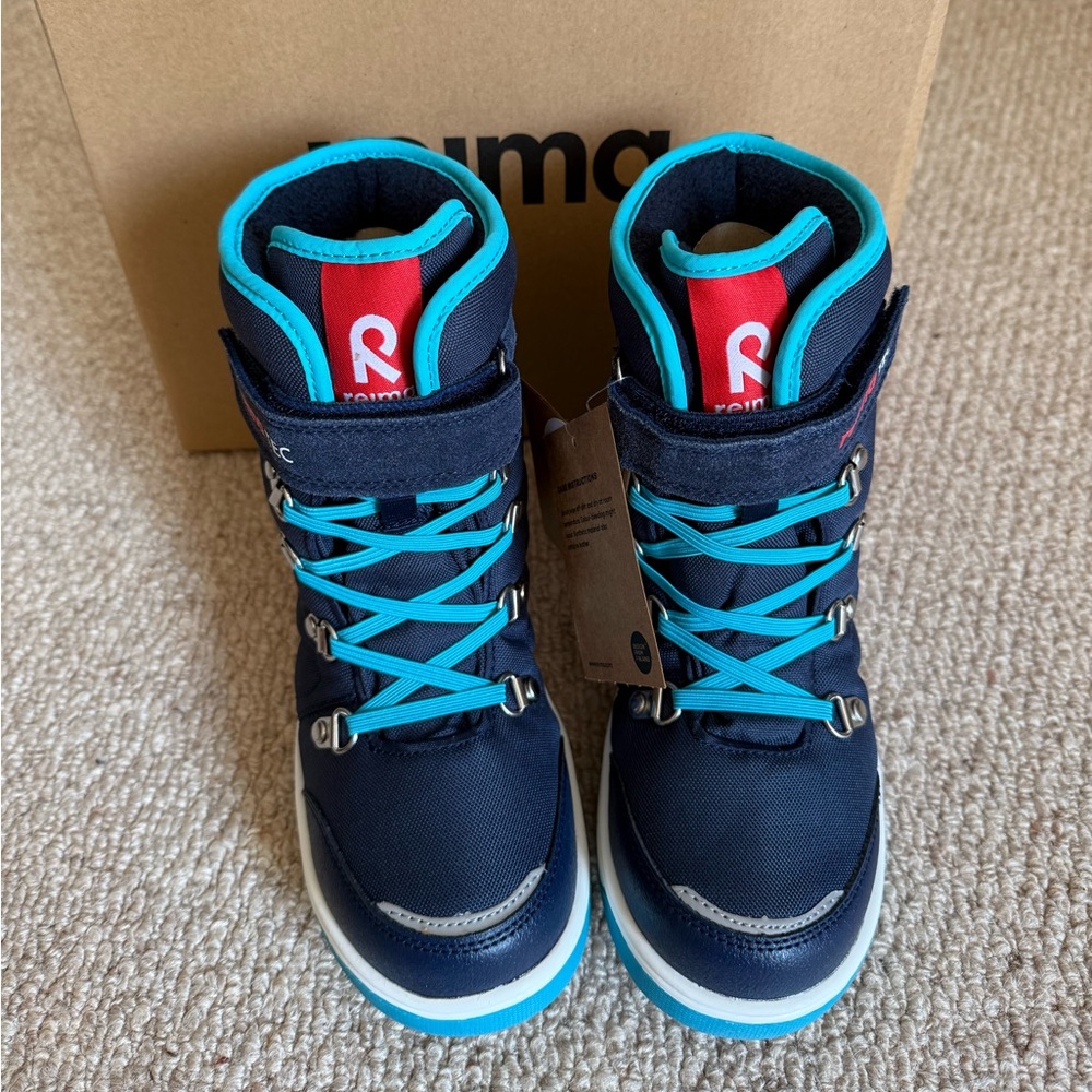 Reimatec Kids Dark Blue and Teal waterproof Boots